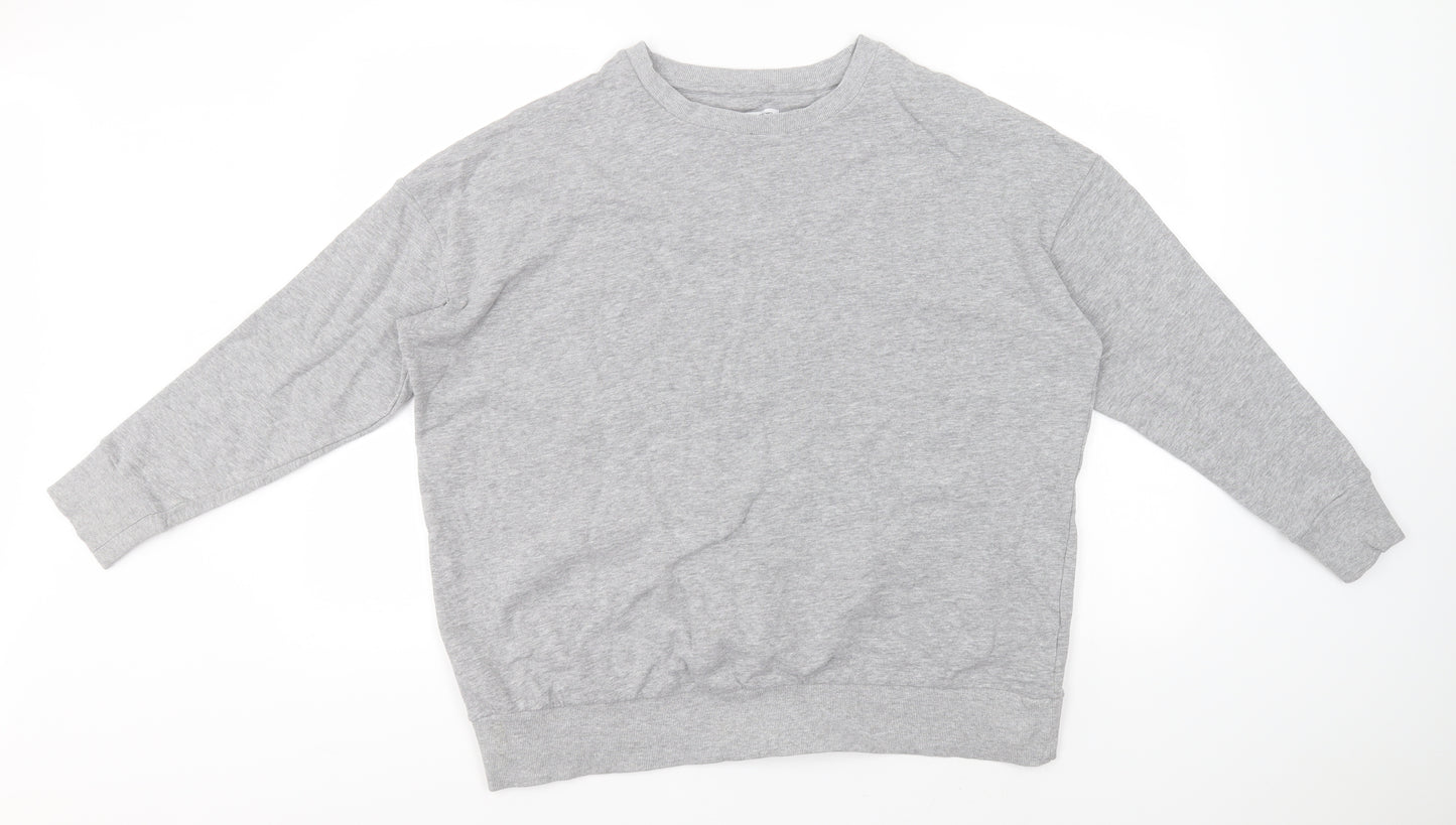 Capsual Womens Grey Round Neck  Cotton Pullover Jumper Size 18