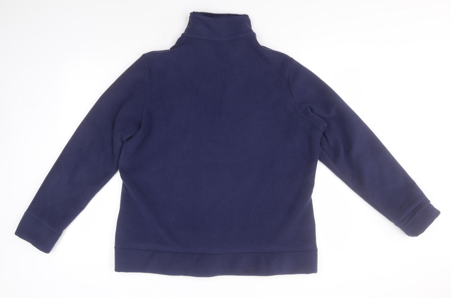 Marks and Spencer Womens Blue Crew Neck  Polyester Full Zip Jumper Size 16
