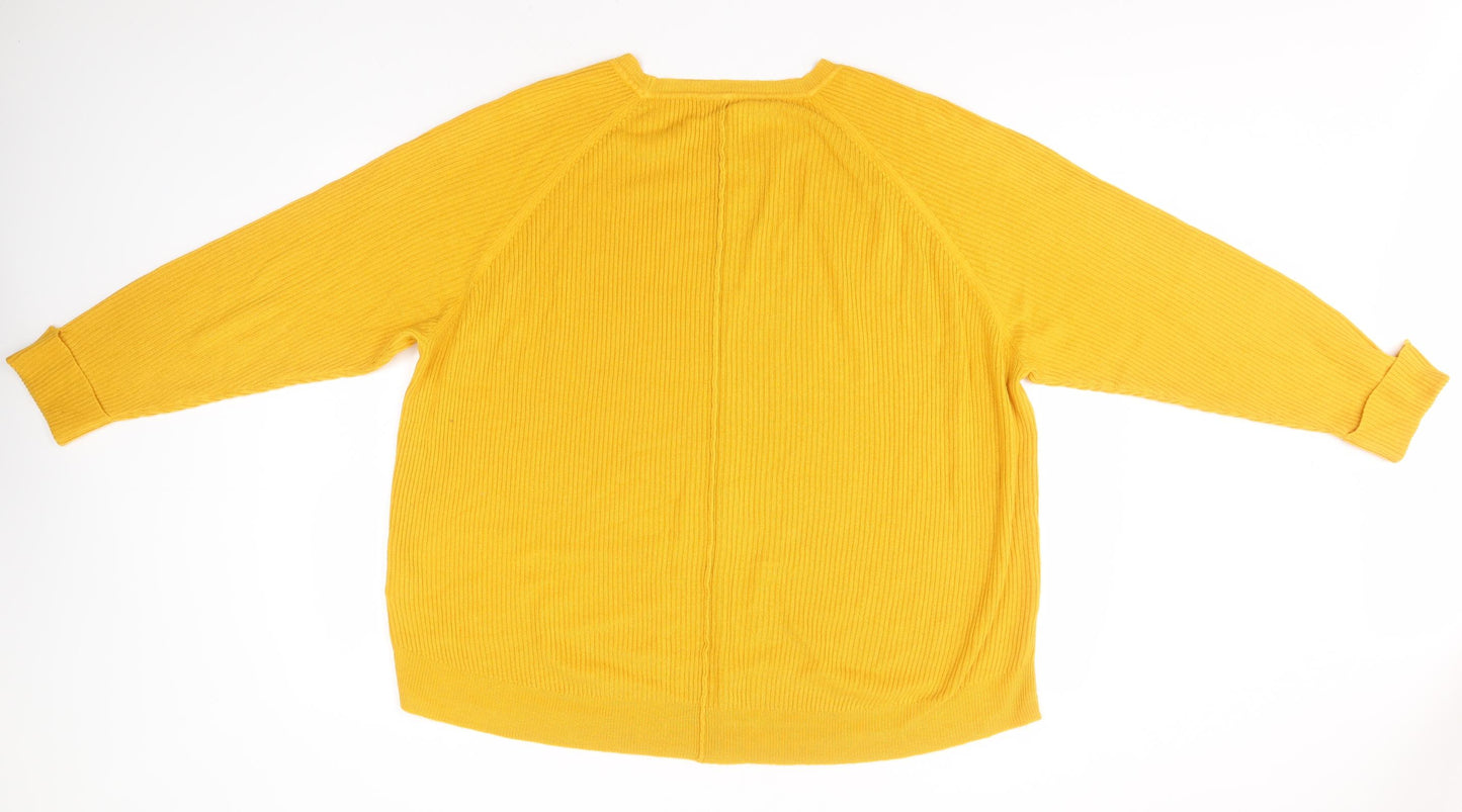Capsule Womens Yellow Round Neck   Pullover Jumper Size 20