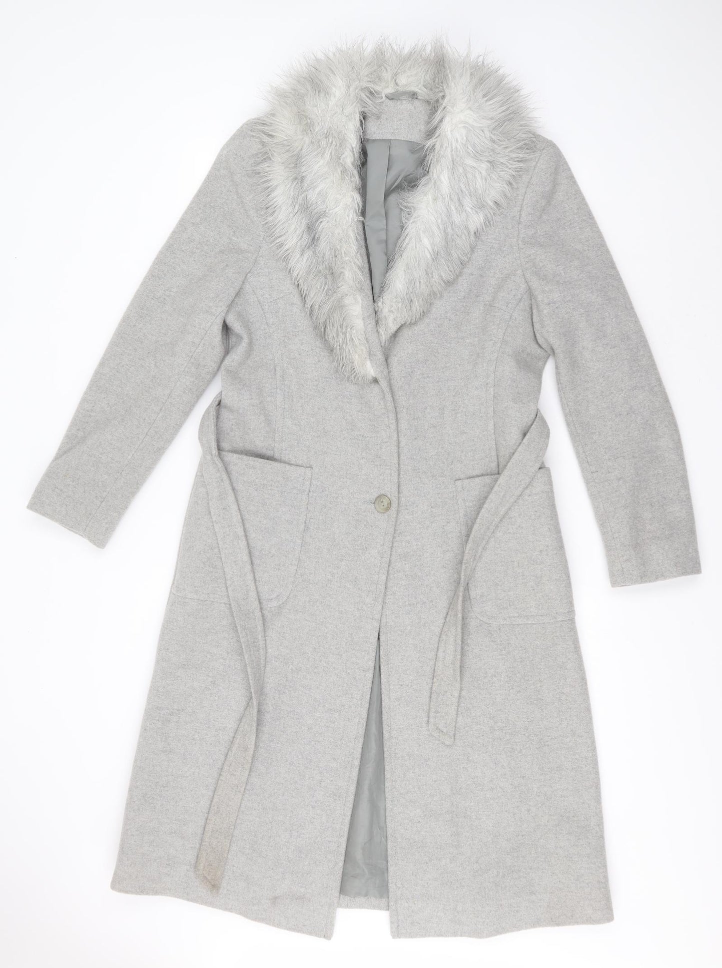 Bay Womens Grey   Overcoat Coat Size 14