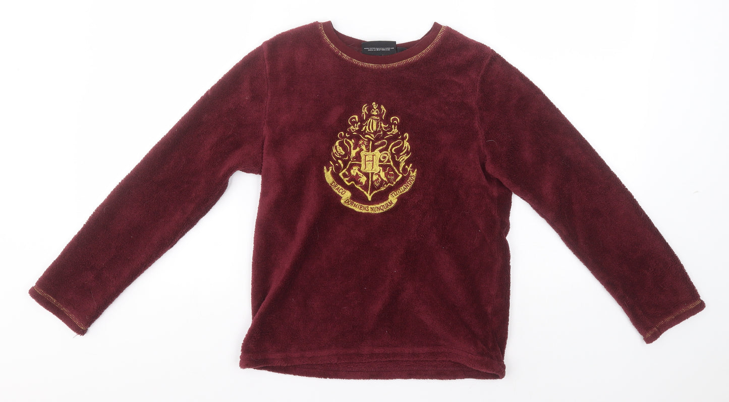 Harry Potter Boys Red Geometric Polyester  Pyjama Top Size 10-11 Years   - Hogwarts