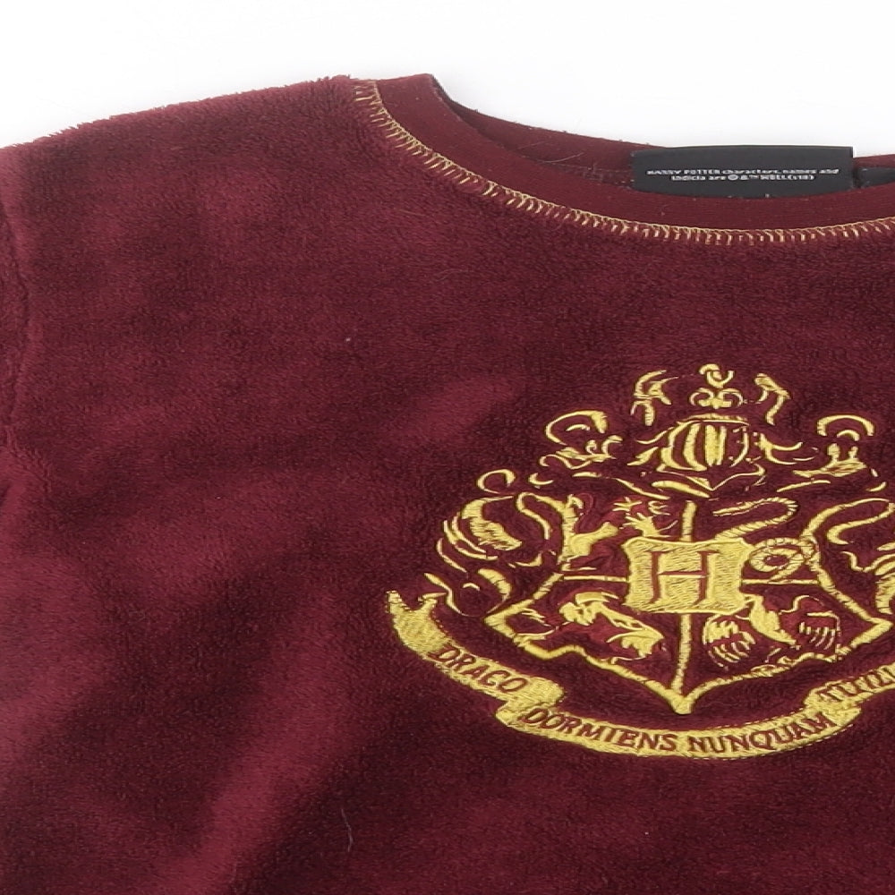 Harry Potter Boys Red Geometric Polyester  Pyjama Top Size 10-11 Years   - Hogwarts
