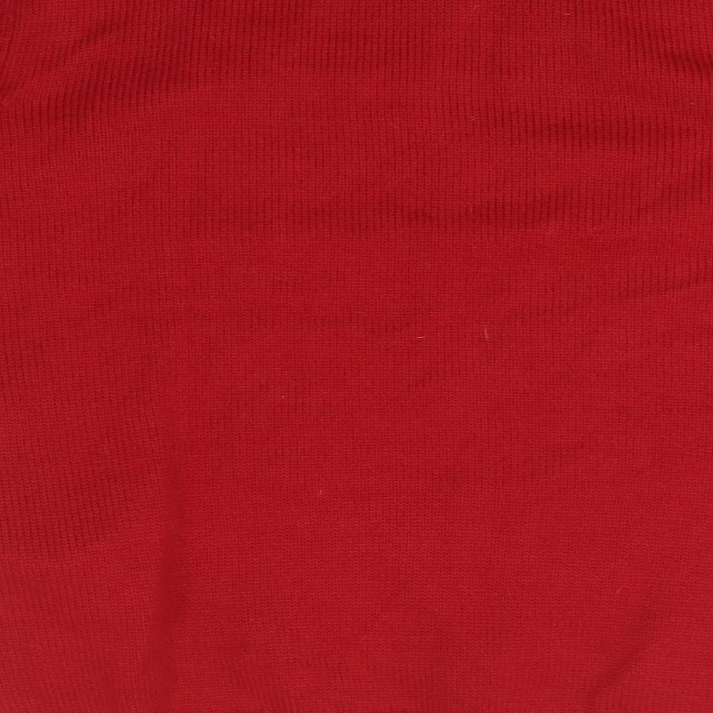 Threadbare Mens Red Round Neck  Acrylic Pullover Jumper Size M   - Christmas, Battery lights