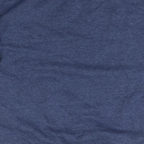 Divided Mens Blue Round Neck  Cotton Pullover Jumper Size S