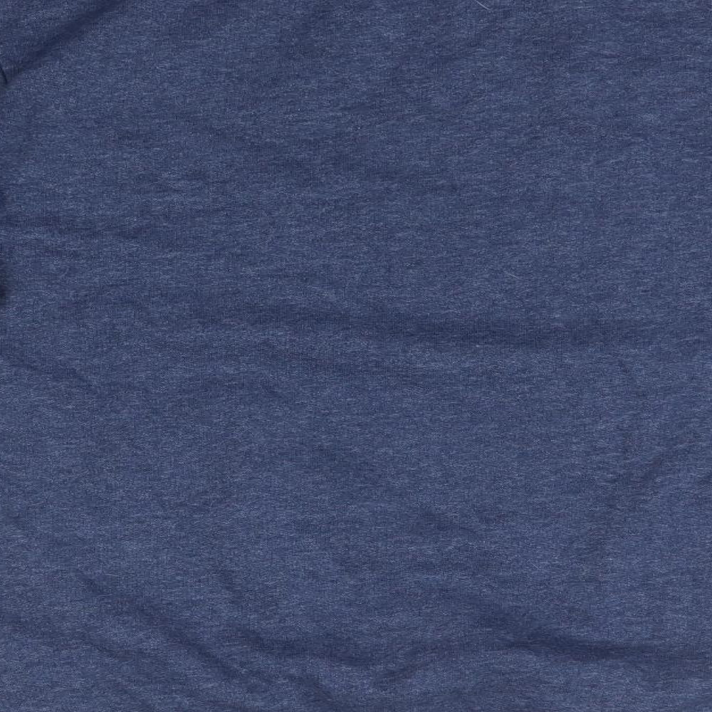Divided Mens Blue Round Neck  Cotton Pullover Jumper Size S