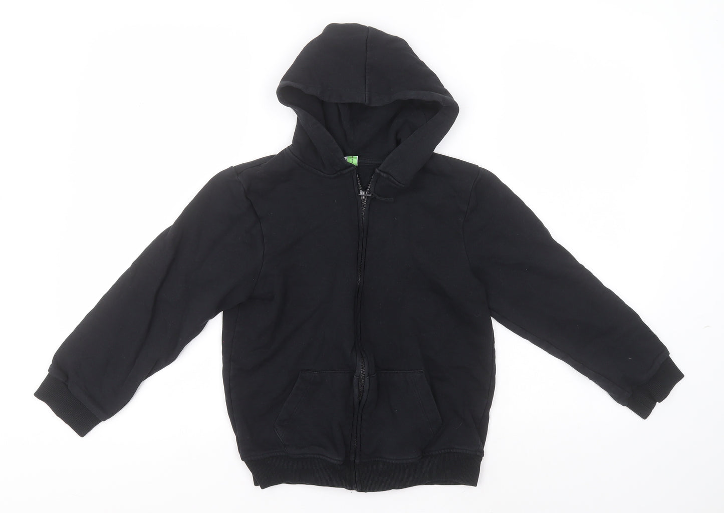 TU Boys Black Crew Neck  Cotton Full Zip Jumper Size 8 Years   - School