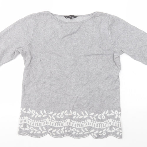 Love Knitwear Womens Grey Round Neck  Viscose Pullover Jumper Size 10