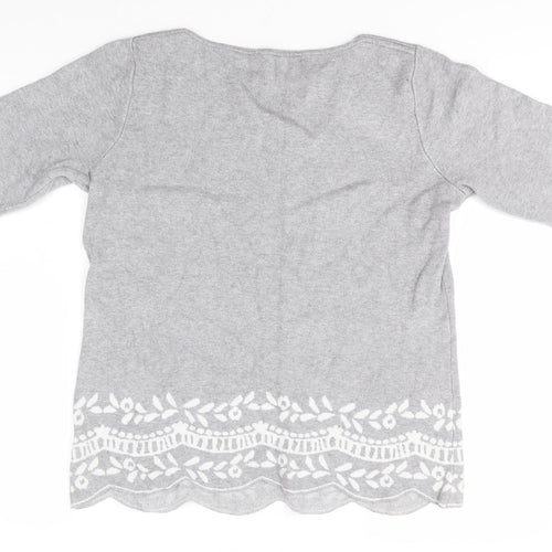 Love Knitwear Womens Grey Round Neck  Viscose Pullover Jumper Size 10