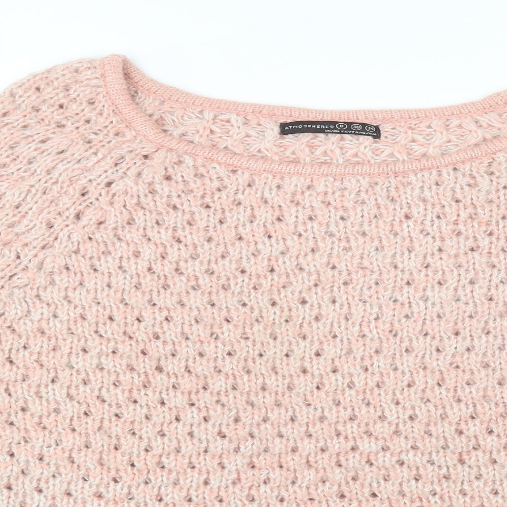 Atmosphere Womens Beige Round Neck  Acrylic Pullover Jumper Size 8