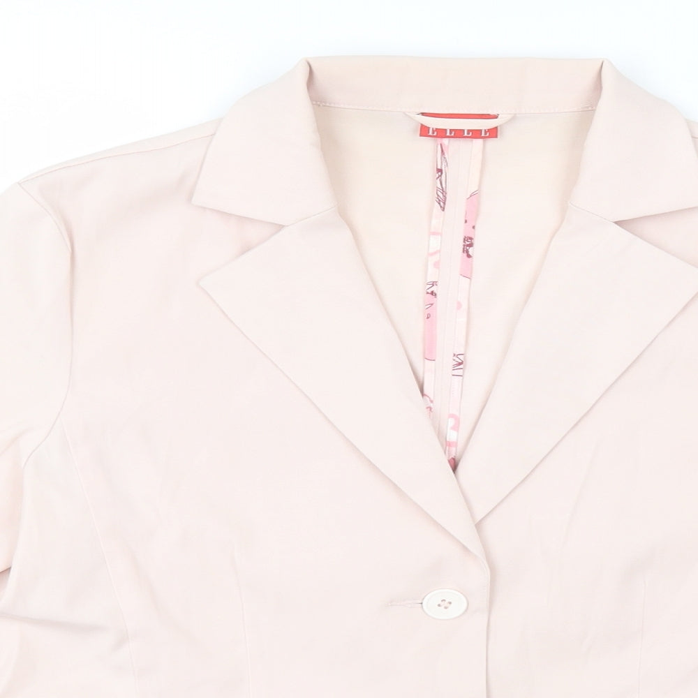 ELLE Womens Beige   Jacket Blazer Size 14