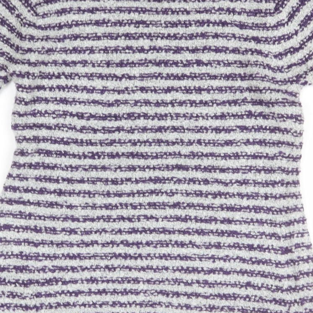 Originals Womens Blue Round Neck Striped Acrylic Pullover Jumper Size S