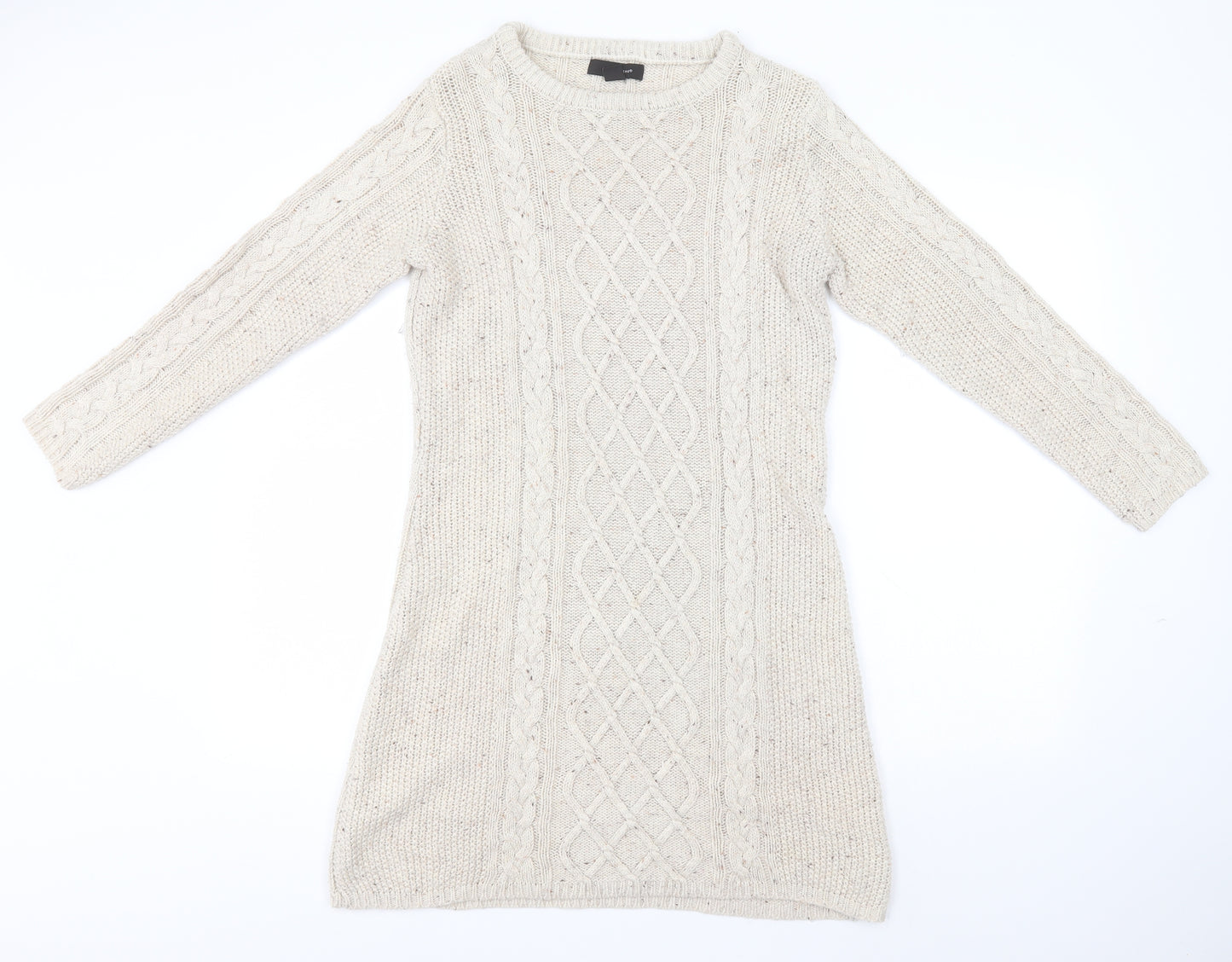 Atmosphere Womens Beige Round Neck  Acrylic Pullover Jumper Size 10
