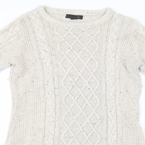Atmosphere Womens Beige Round Neck  Acrylic Pullover Jumper Size 10