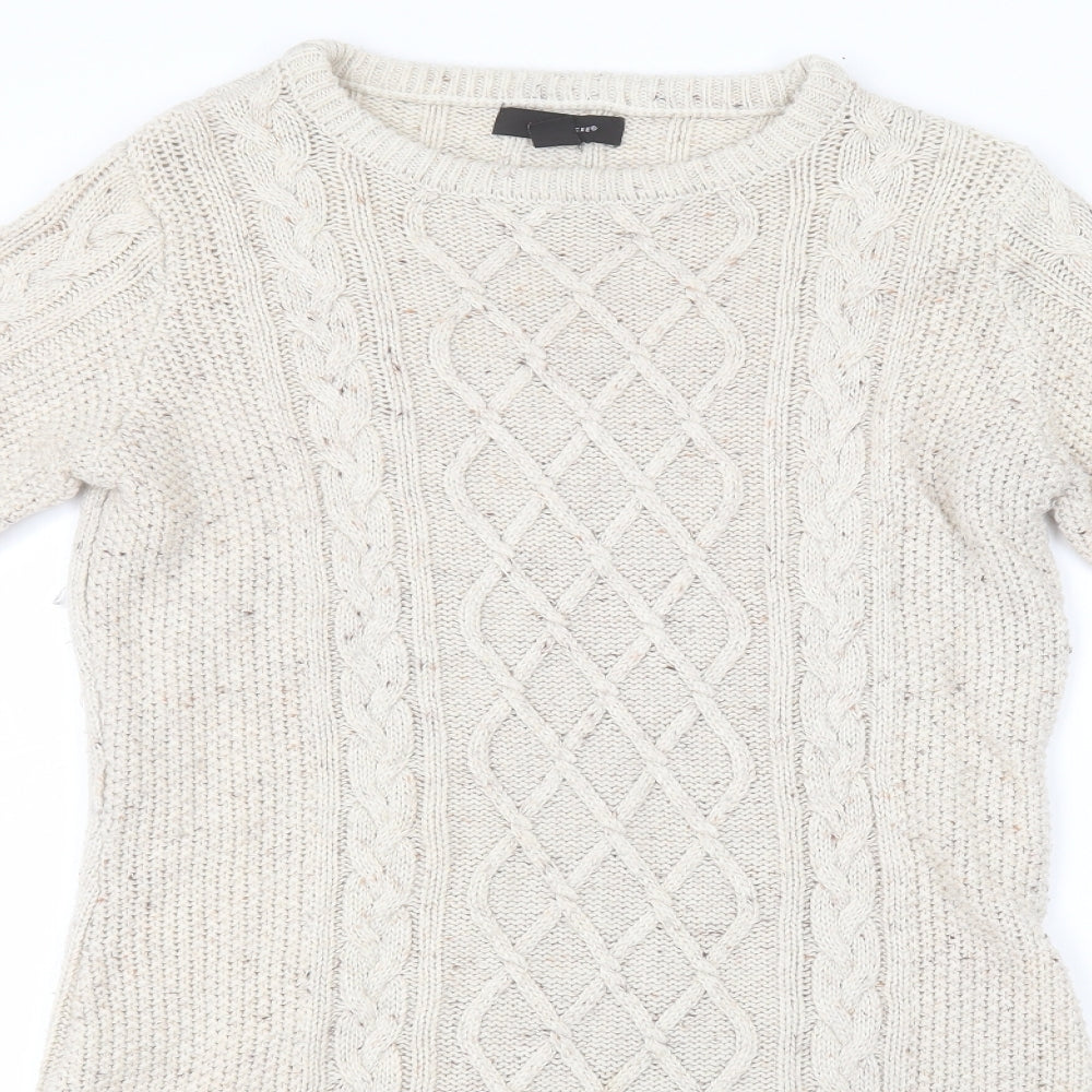 Atmosphere Womens Beige Round Neck  Acrylic Pullover Jumper Size 10