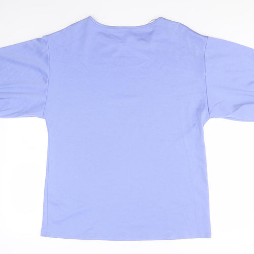 Papaya Womens Blue Round Neck  Polyester Pullover Jumper Size 10