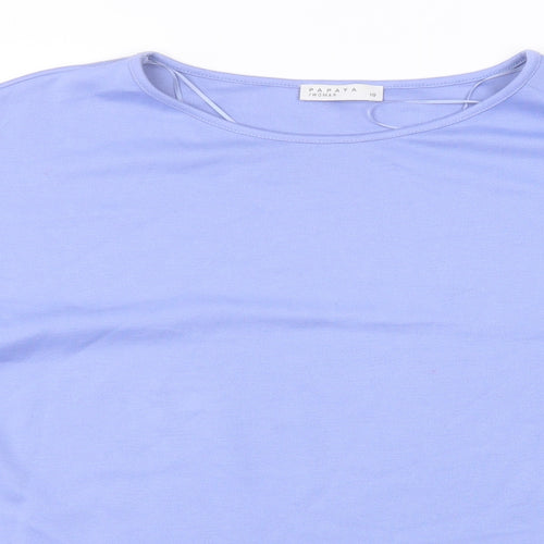 Papaya Womens Blue Round Neck  Polyester Pullover Jumper Size 10