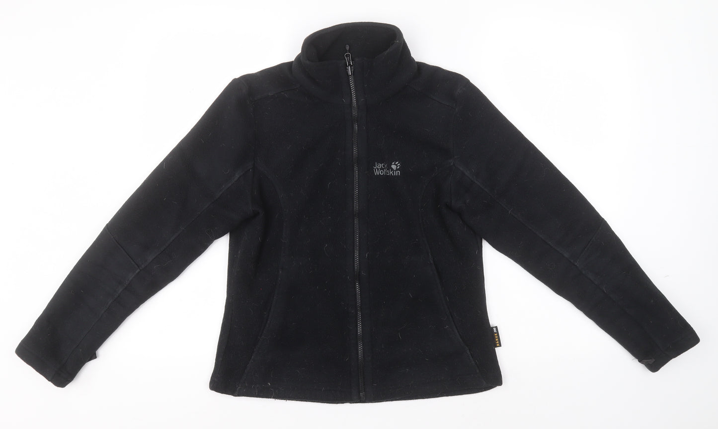 Jack Wolfskin Womens Black Crew Neck  Polyester Full Zip Jumper Size 10