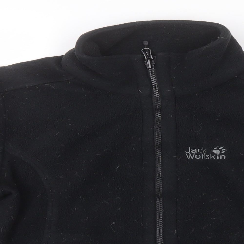 Jack Wolfskin Womens Black Crew Neck  Polyester Full Zip Jumper Size 10