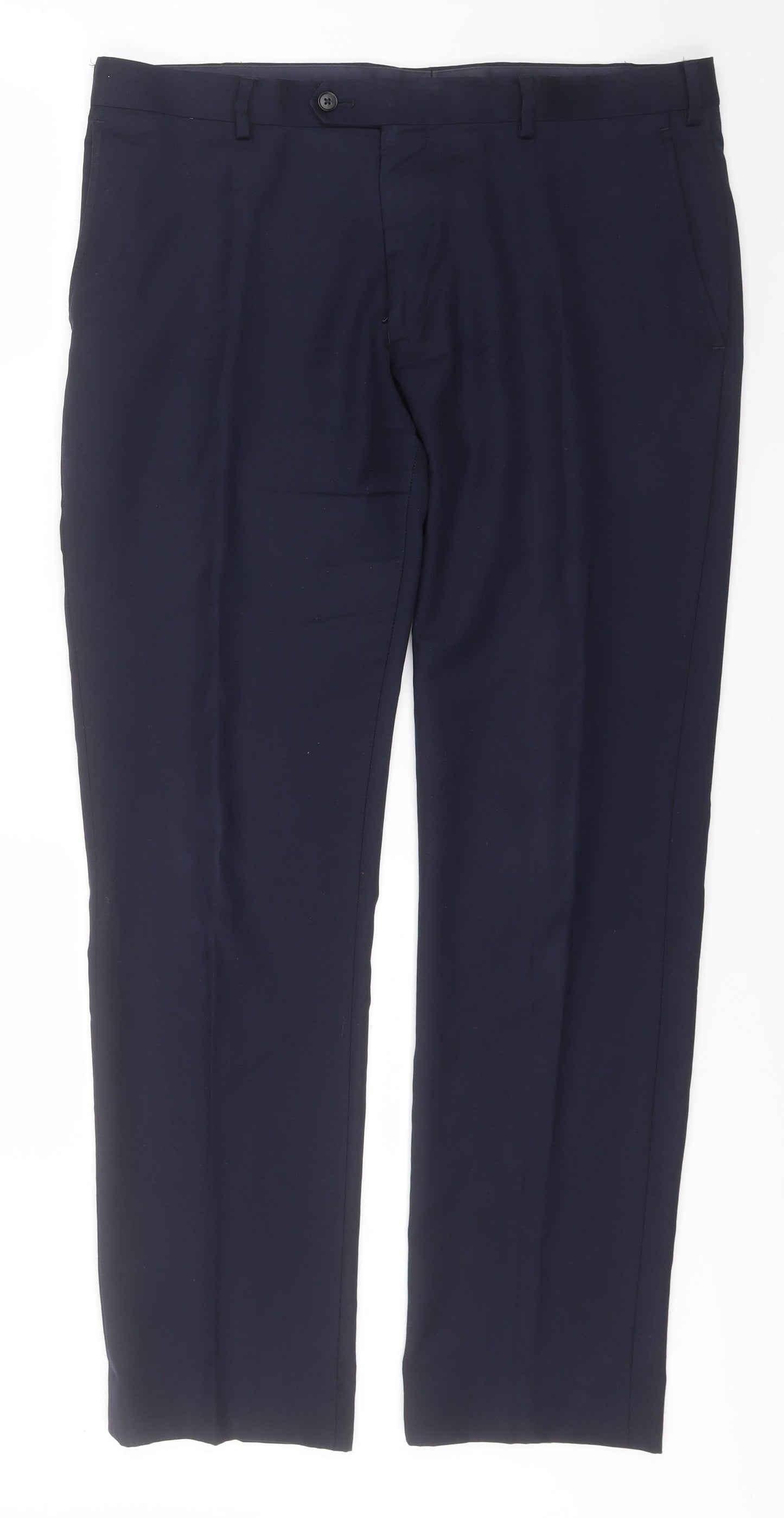 Charles Tyrwhitt Womens Blue  Wool Trousers  Size 36 L30 in Regular