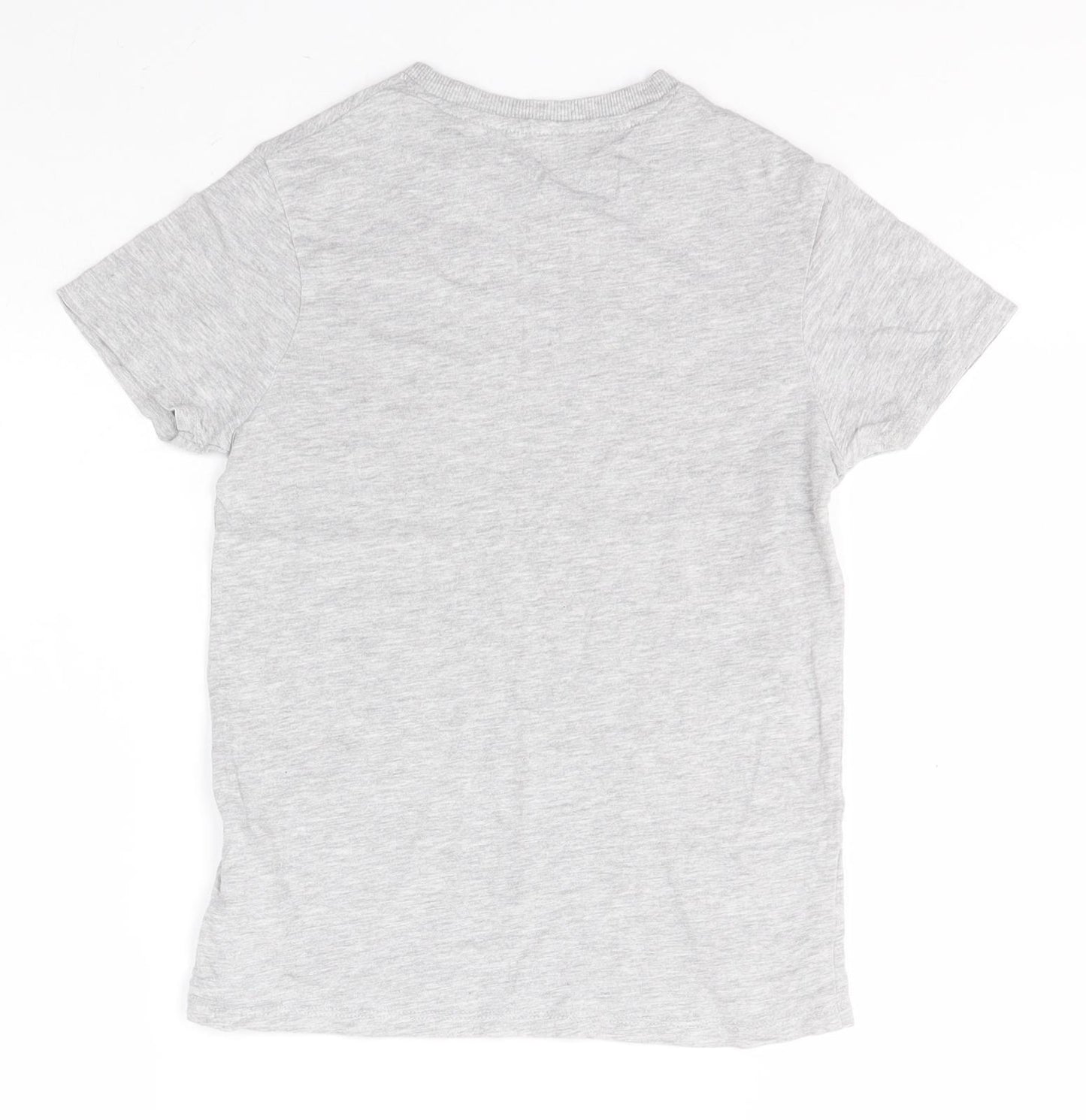 Marks and Spencer Boys Grey  Cotton Basic T-Shirt Size 8-9 Years Round Neck