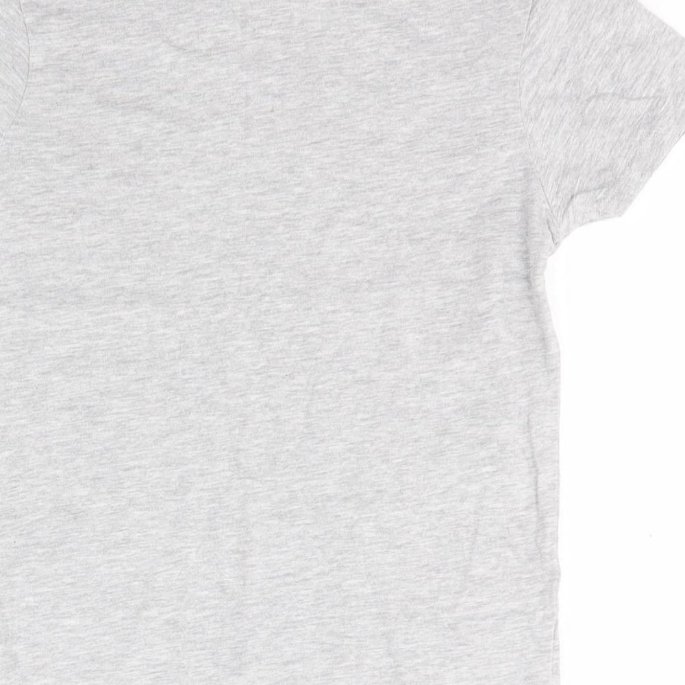Marks and Spencer Boys Grey  Cotton Basic T-Shirt Size 8-9 Years Round Neck
