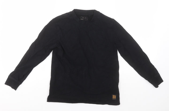 NEXT Boys Black Round Neck  Cotton Pullover Jumper Size 8 Years