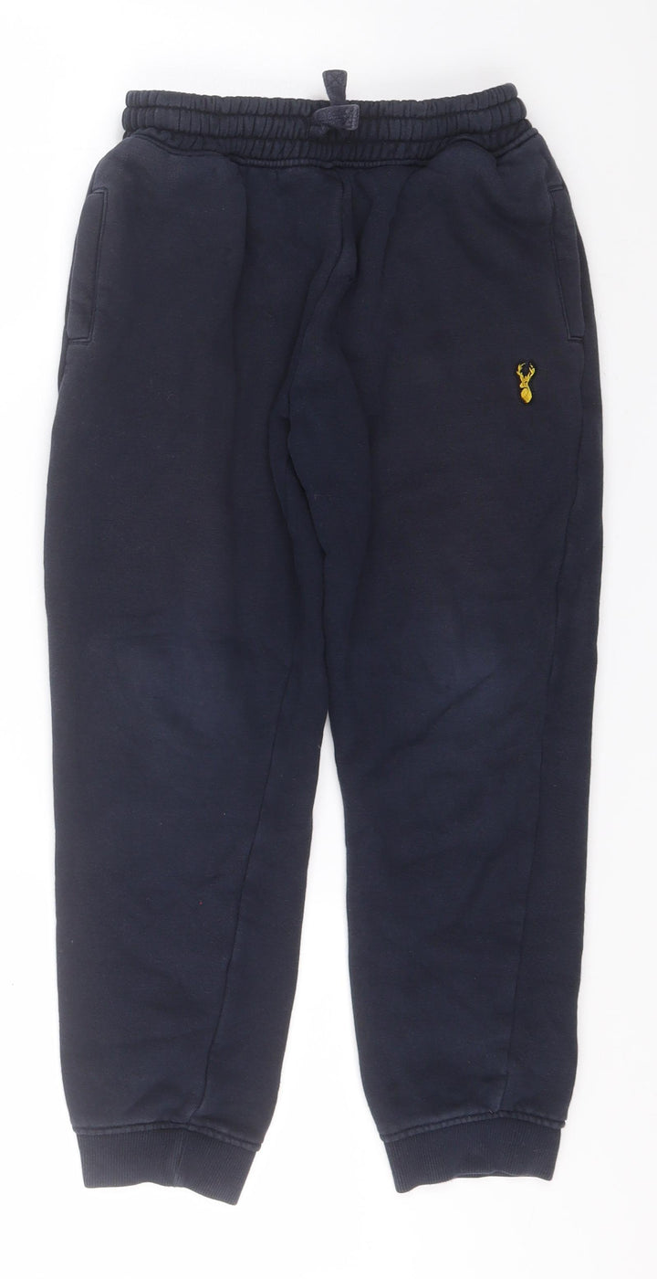 NEXT Boys Blue Cotton Sweatpants Trousers Size 9 Months Slim