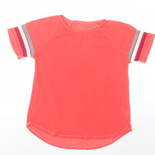 Preworn Boys Red  Cotton Basic T-Shirt Size M Round Neck