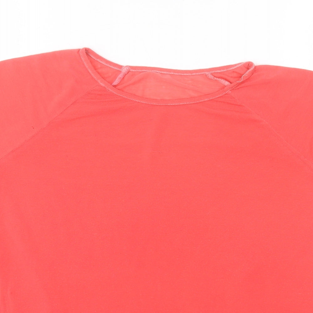 Preworn Boys Red  Cotton Basic T-Shirt Size M Round Neck