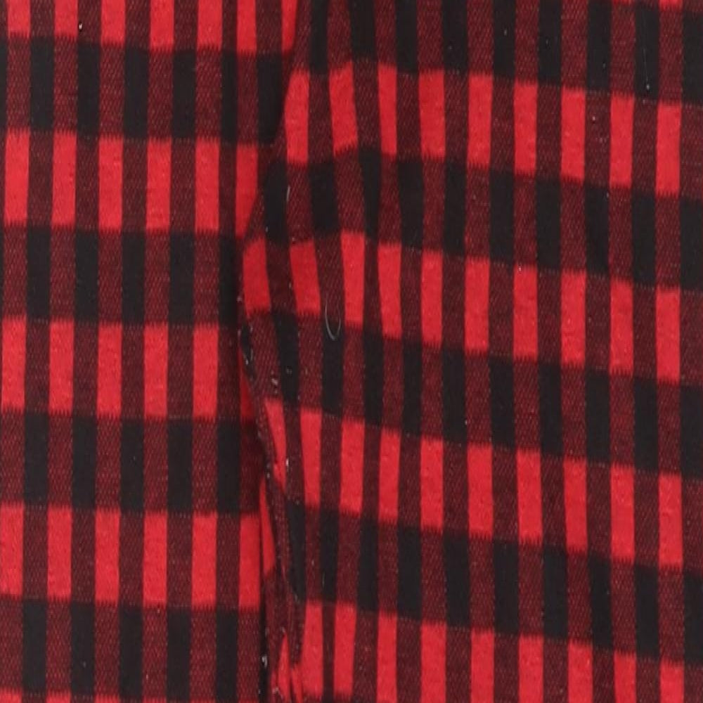 F&F Girls Red Check Polyester Jogger Trousers Size 9-10 Years  Regular