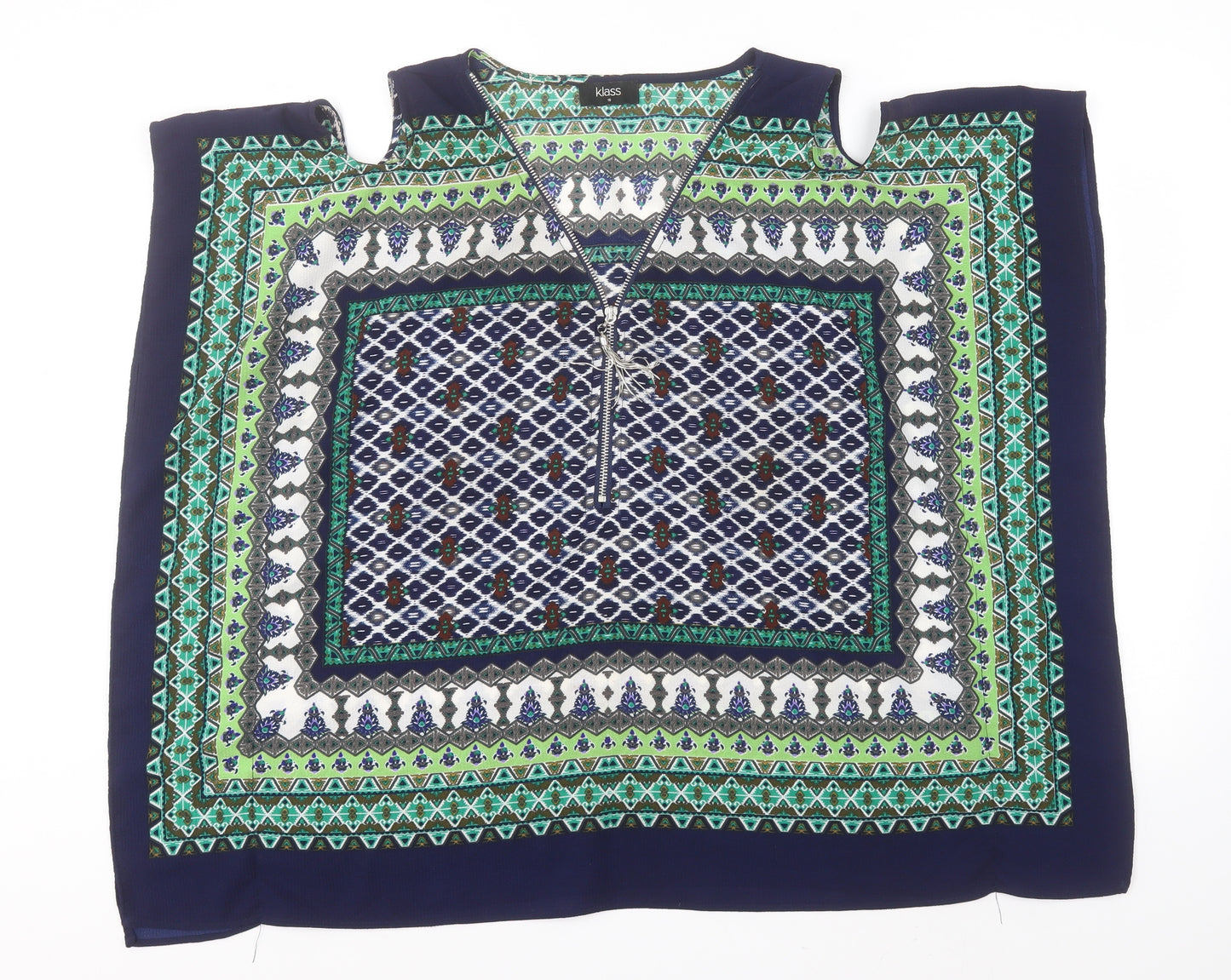 Klass Womens Multicoloured Paisley Polyester Basic Blouse Size 16 V-Neck