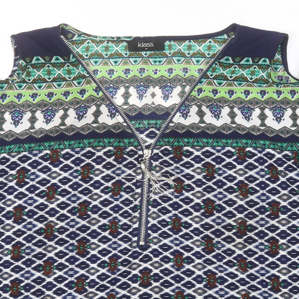 Klass Womens Multicoloured Paisley Polyester Basic Blouse Size 16 V-Neck