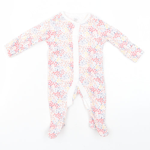 F&F Baby White Floral Cotton Babygrow One-Piece Size Newborn
