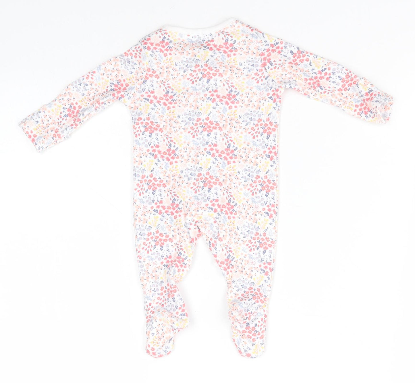 F&F Baby White Floral Cotton Babygrow One-Piece Size Newborn