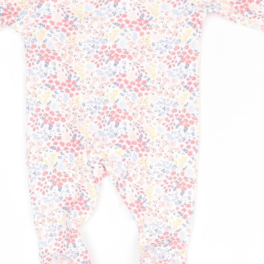 F&F Baby White Floral Cotton Babygrow One-Piece Size Newborn