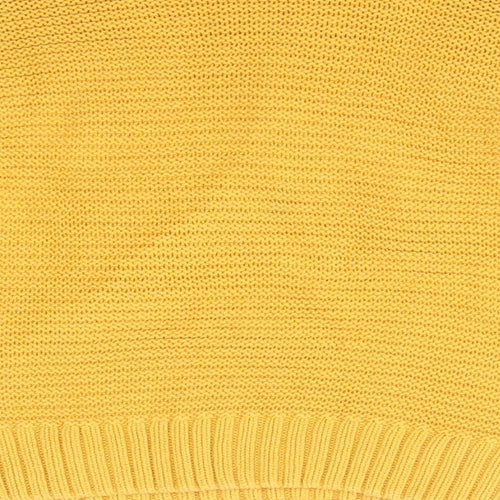H&M Womens Yellow Round Neck  Cotton Pullover Jumper Size XS