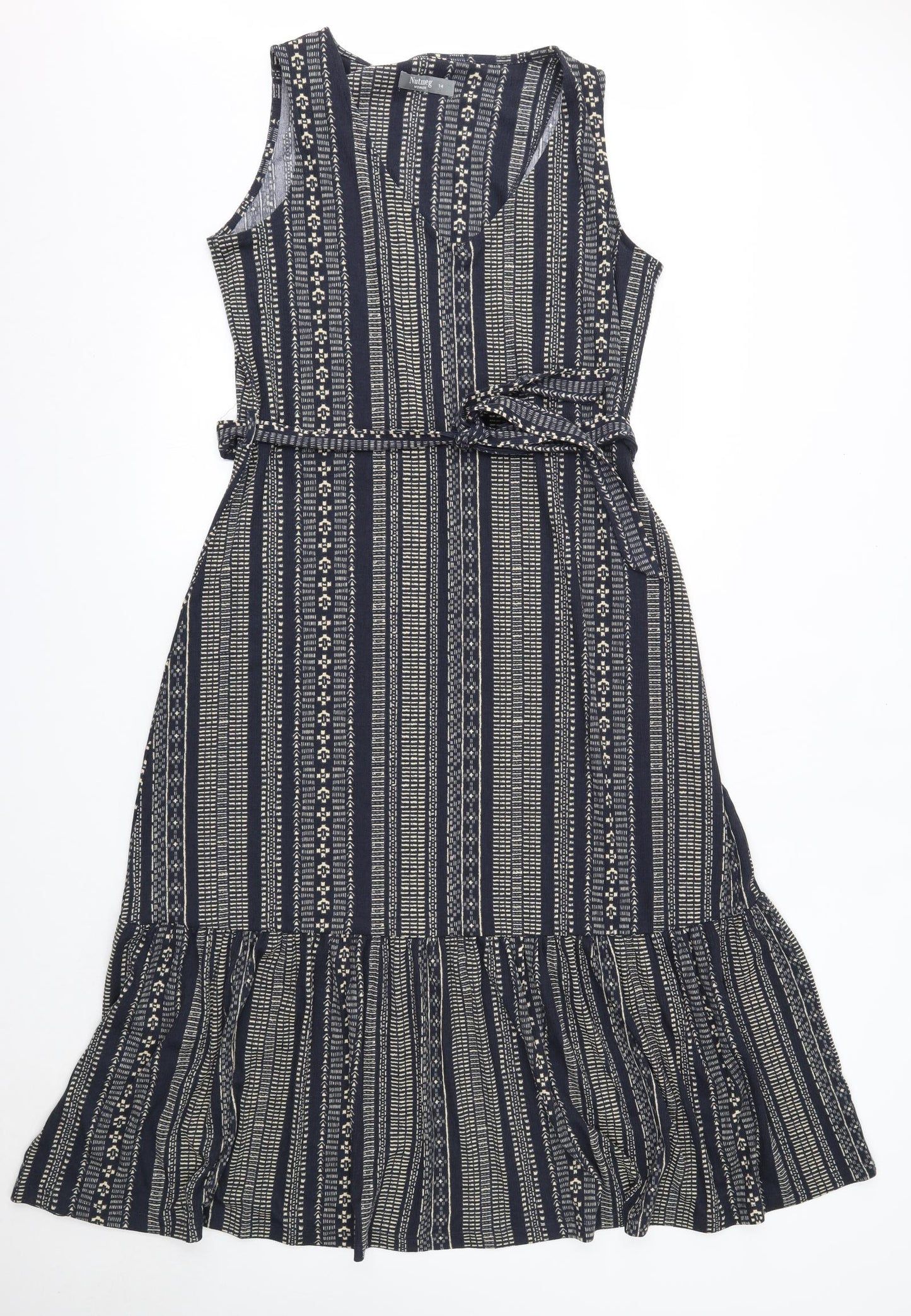 Nutmeg Womens Blue  Polyester Maxi  Size 14  Round Neck