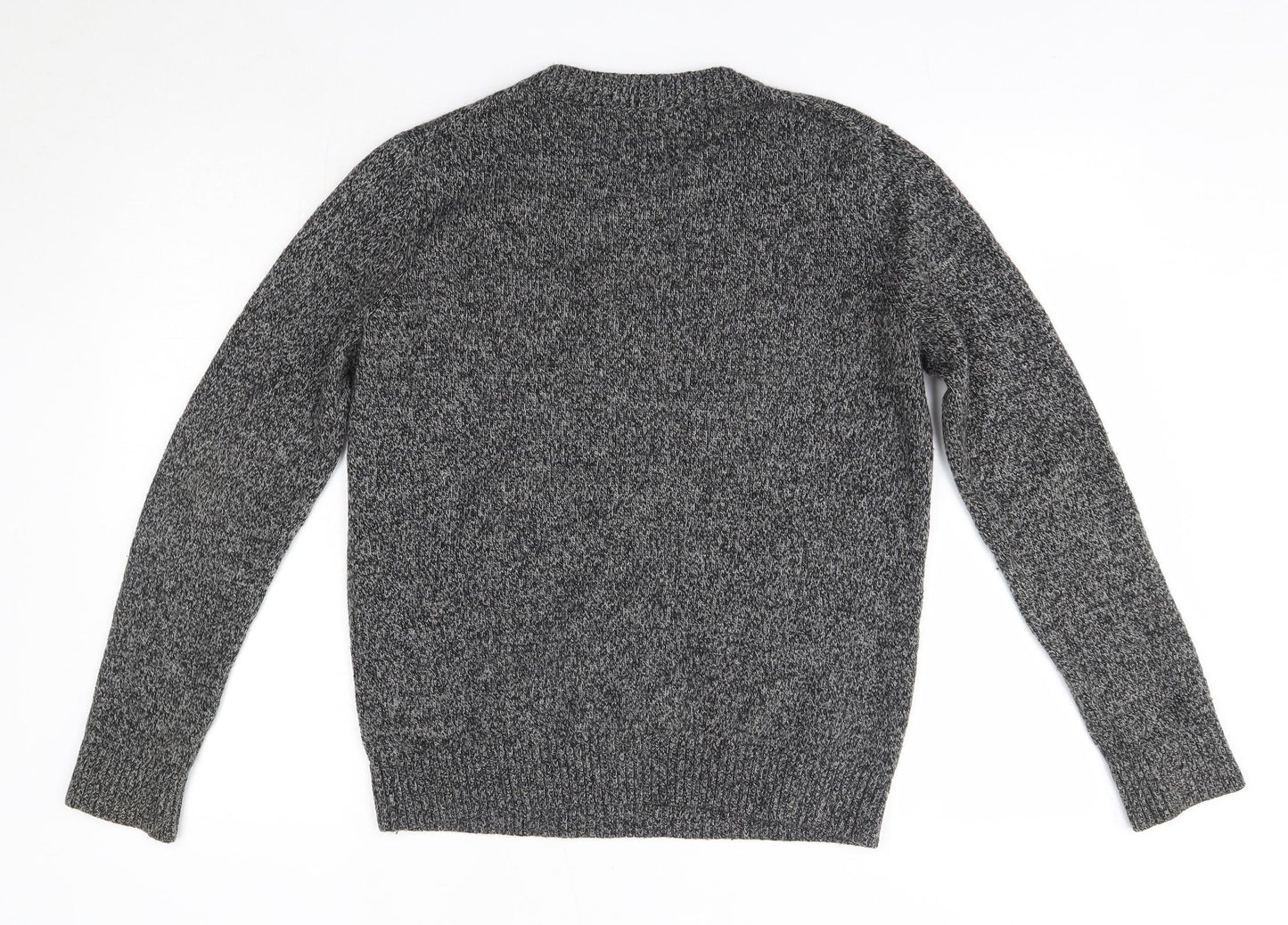 Giordano Mens Grey Round Neck  Acrylic Pullover Jumper Size M