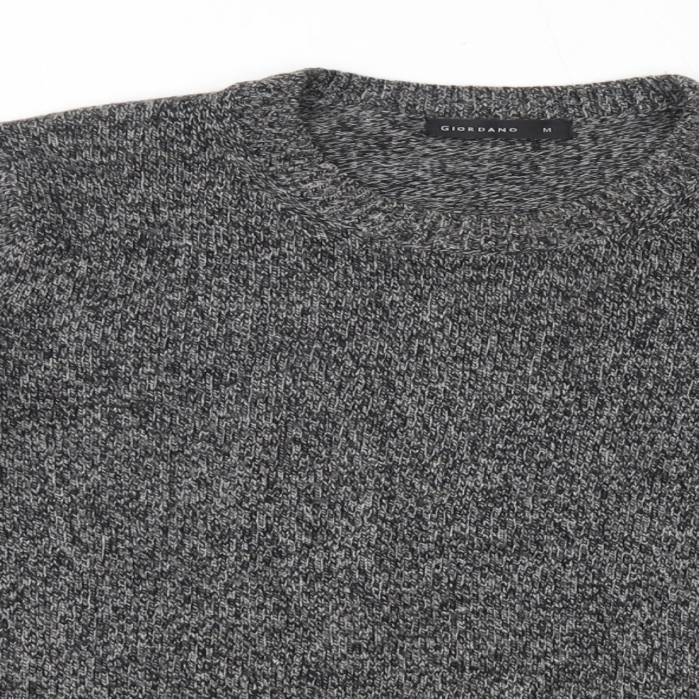 Giordano Mens Grey Round Neck  Acrylic Pullover Jumper Size M