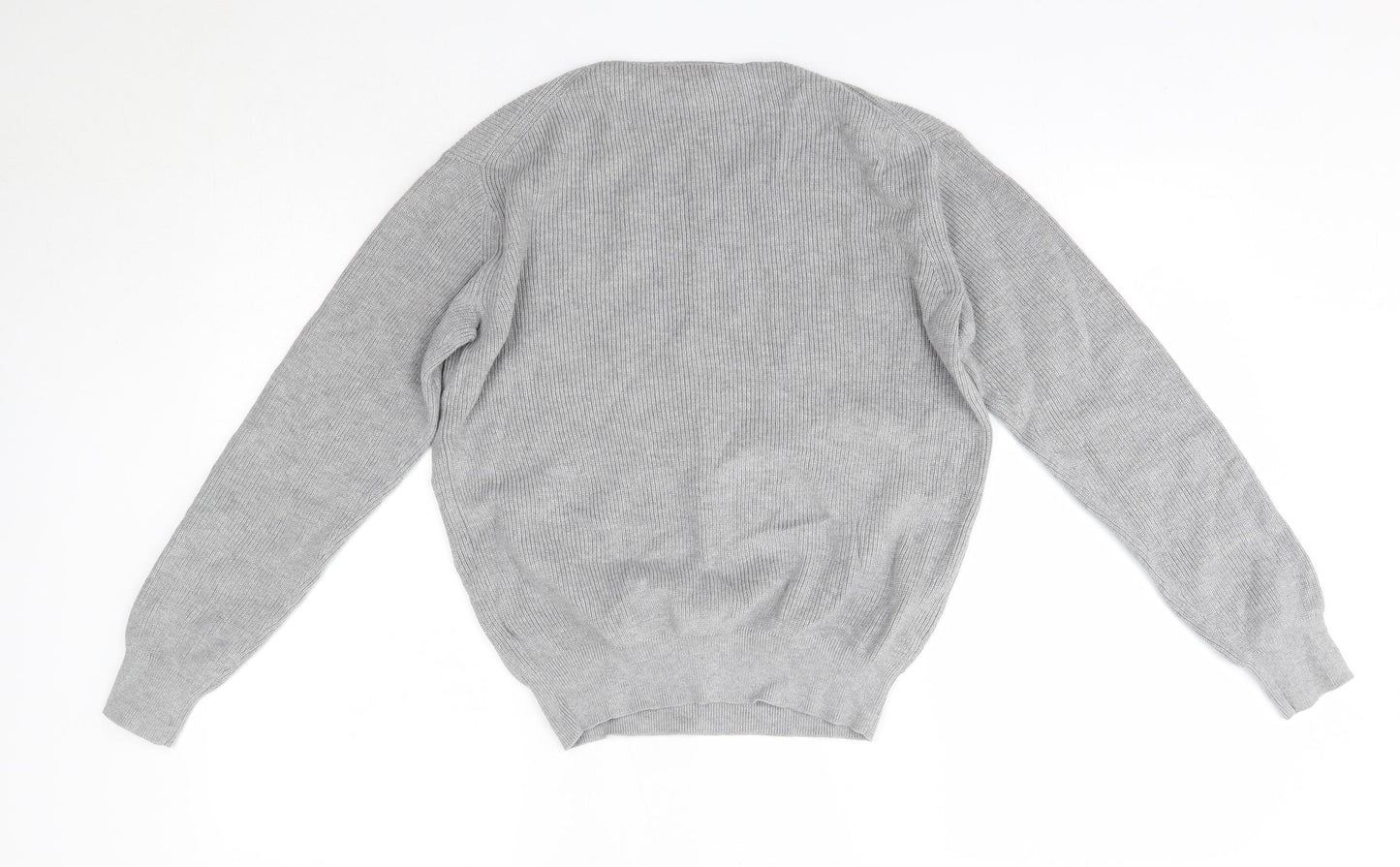 Uniqlo Womens Grey V-Neck  Cotton Pullover Jumper Size S