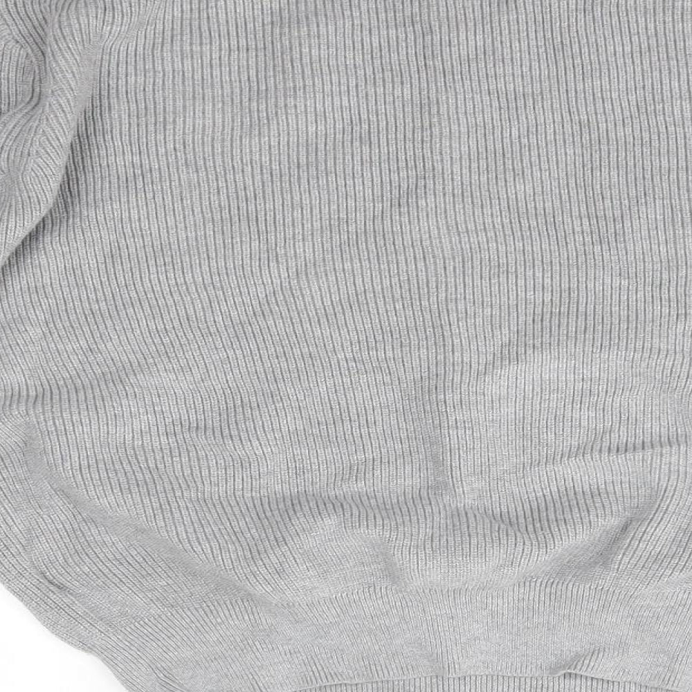 Uniqlo Womens Grey V-Neck  Cotton Pullover Jumper Size S
