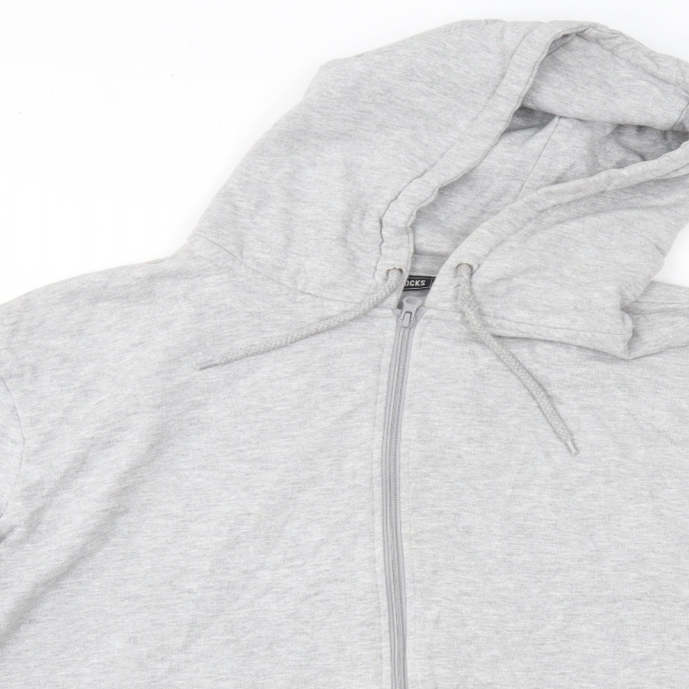 Peacocks Mens Grey  Cotton Full Zip Hoodie Size 2XL