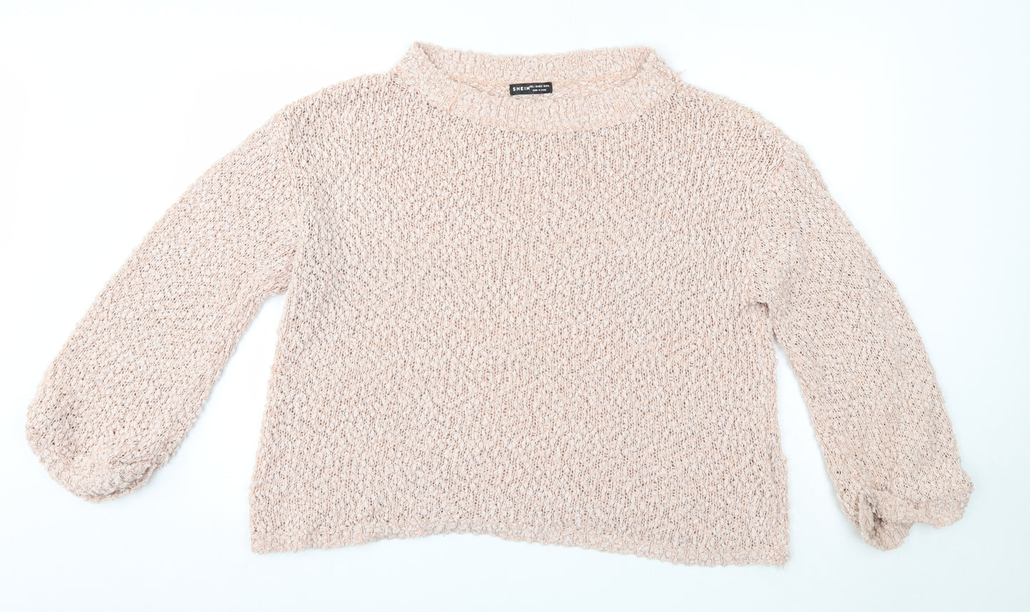 SheIn Womens Pink Round Neck  Polyester Pullover Jumper Size L
