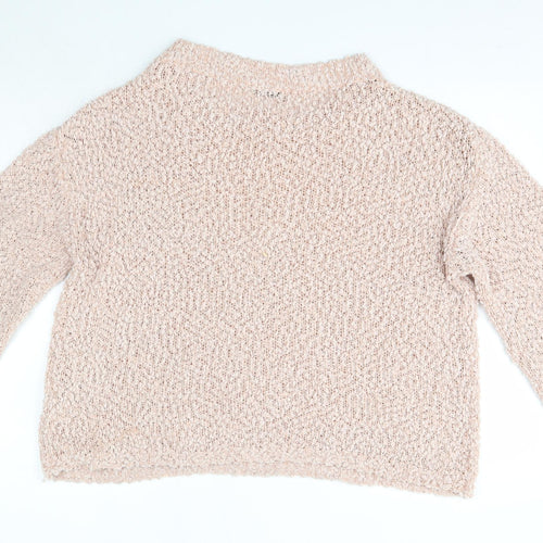 SheIn Womens Pink Round Neck  Polyester Pullover Jumper Size L