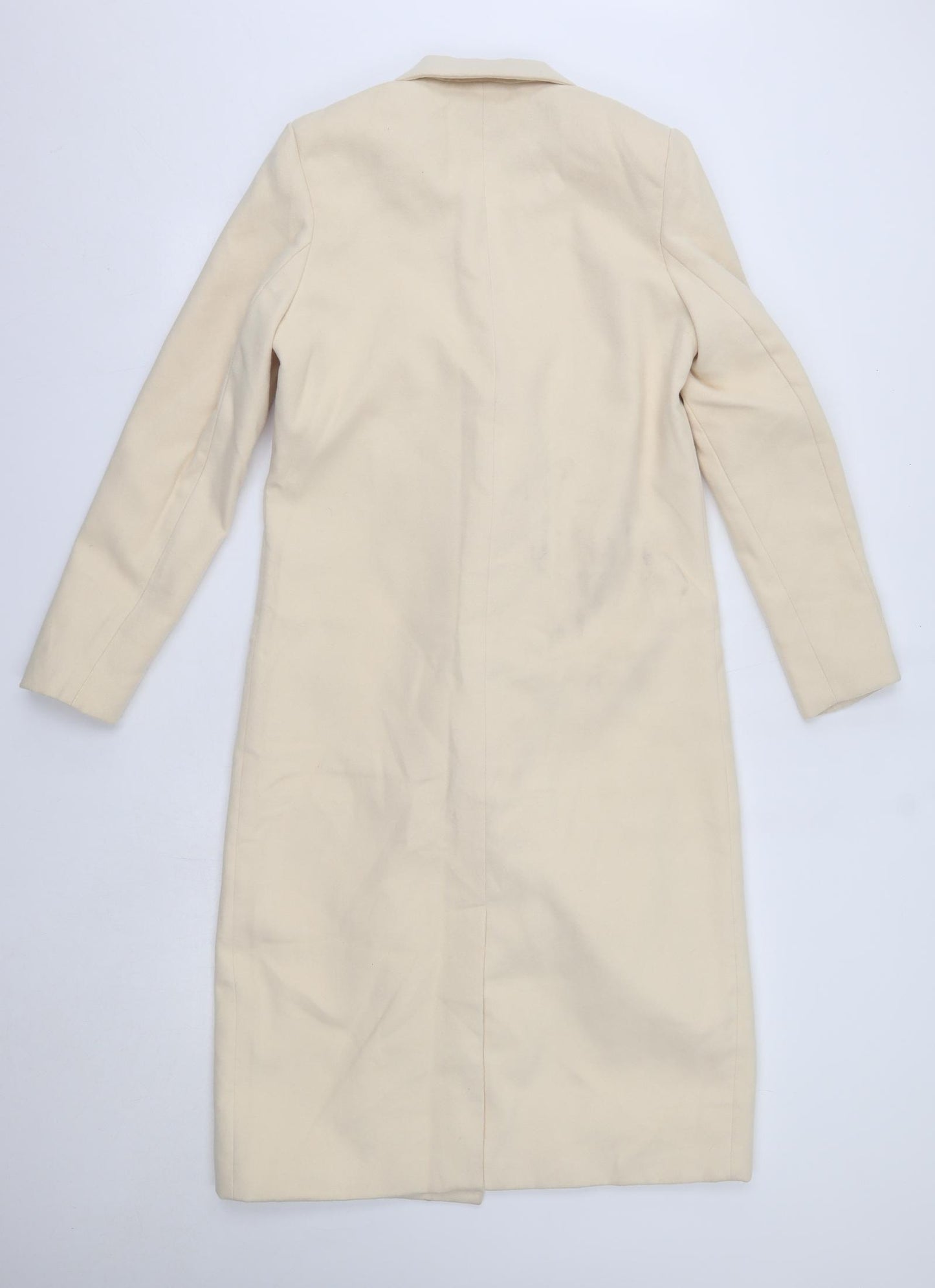 PRETTYLITTLETHING Womens Ivory   Overcoat Coat Size 4