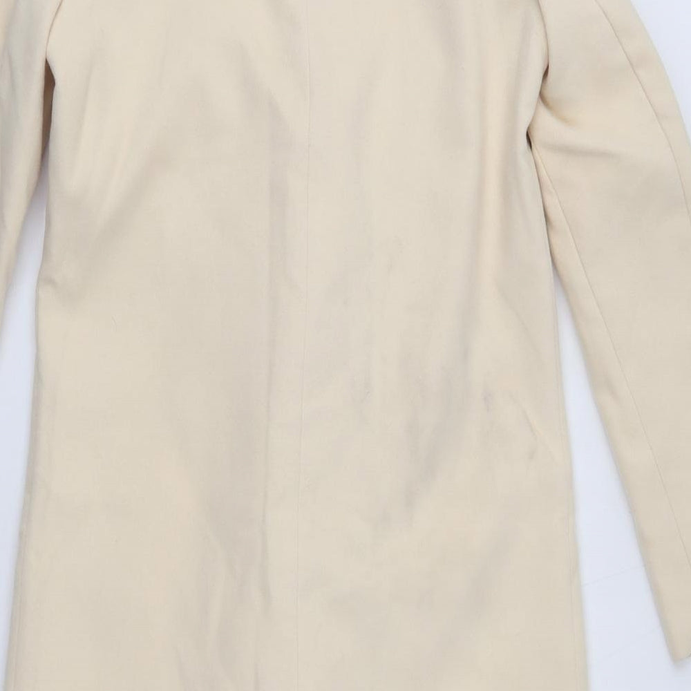 PRETTYLITTLETHING Womens Ivory   Overcoat Coat Size 4