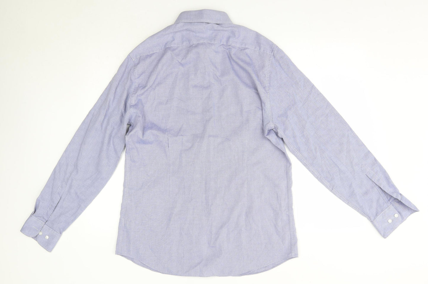 M&S Mens Blue  Polyester  Dress Shirt Size 15.5 Collared