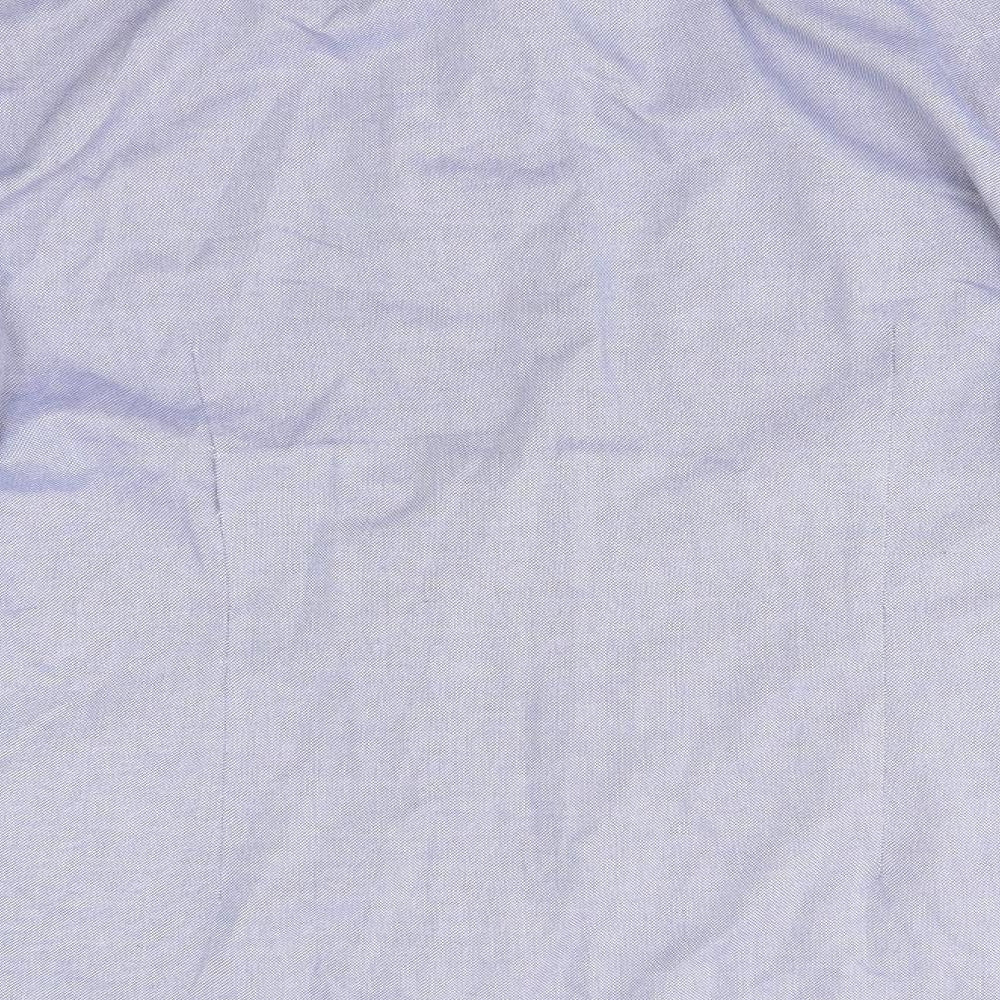M&S Mens Blue  Polyester  Dress Shirt Size 15.5 Collared