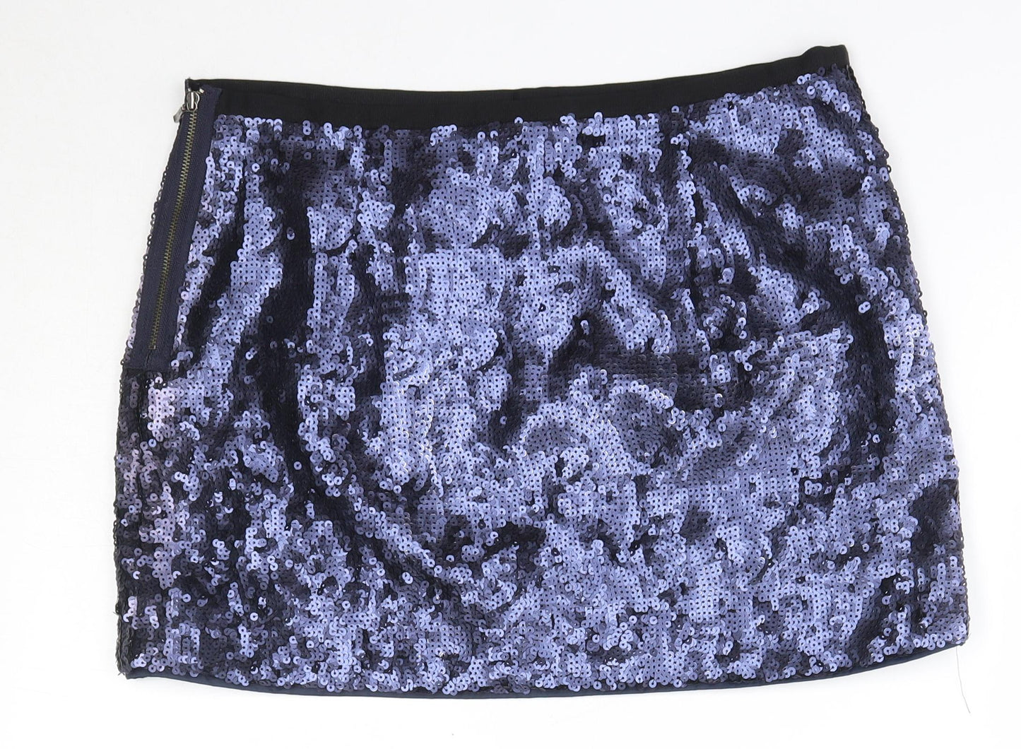 M&S Womens Blue  Polyester Mini Skirt Size 12