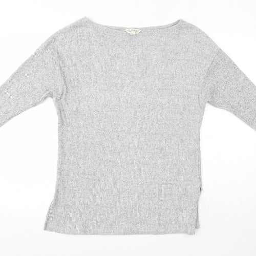 Miss Selfridge Womens Grey Round Neck  Viscose Pullover Jumper Size 10